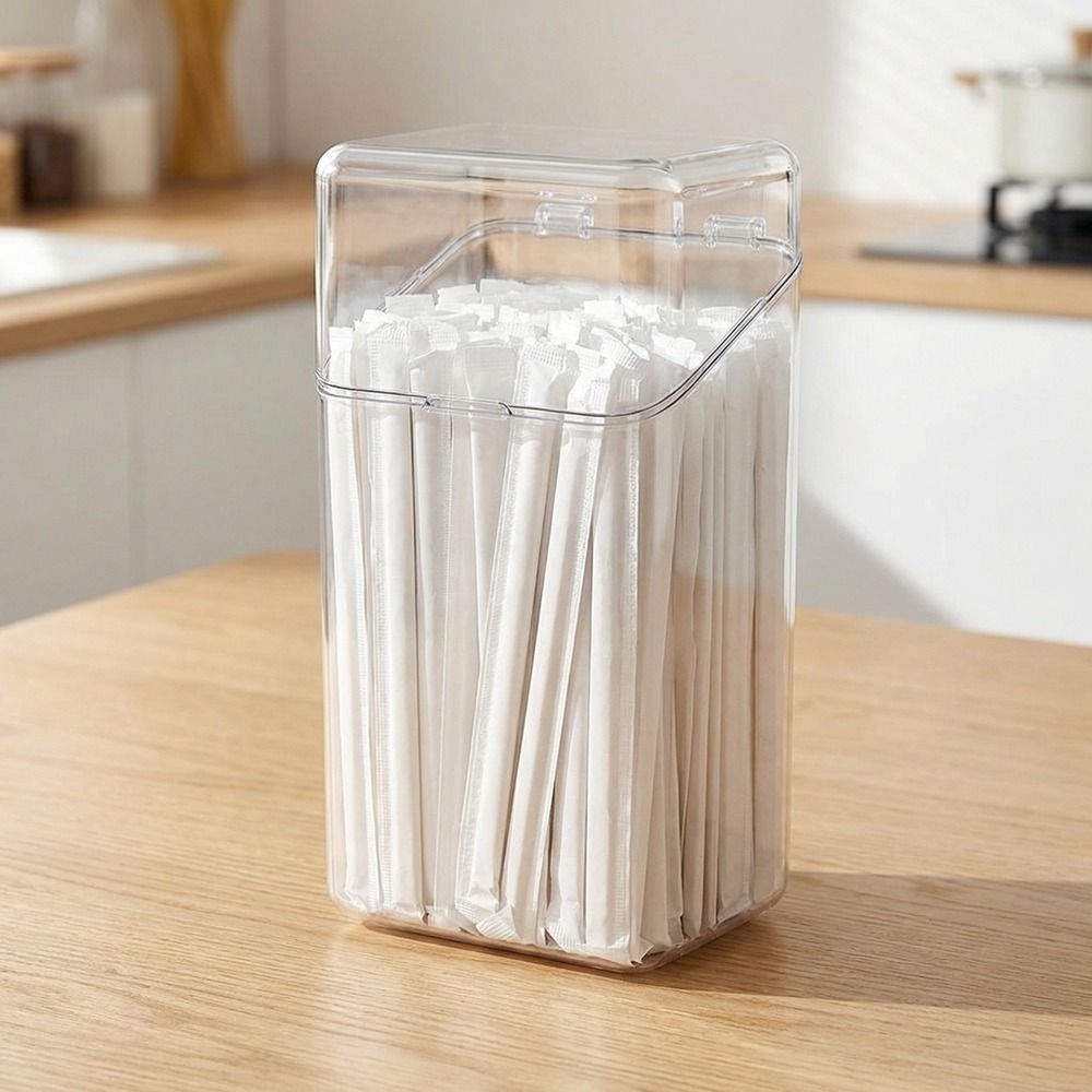Transparent Straw Storage Box  - Face Mask Storage Box ulasan dan harga