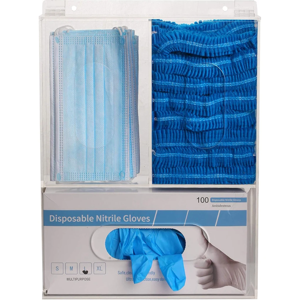 3 Grids Acrylic Glove Holder T - Face Mask Storage Box ulasan dan harga
