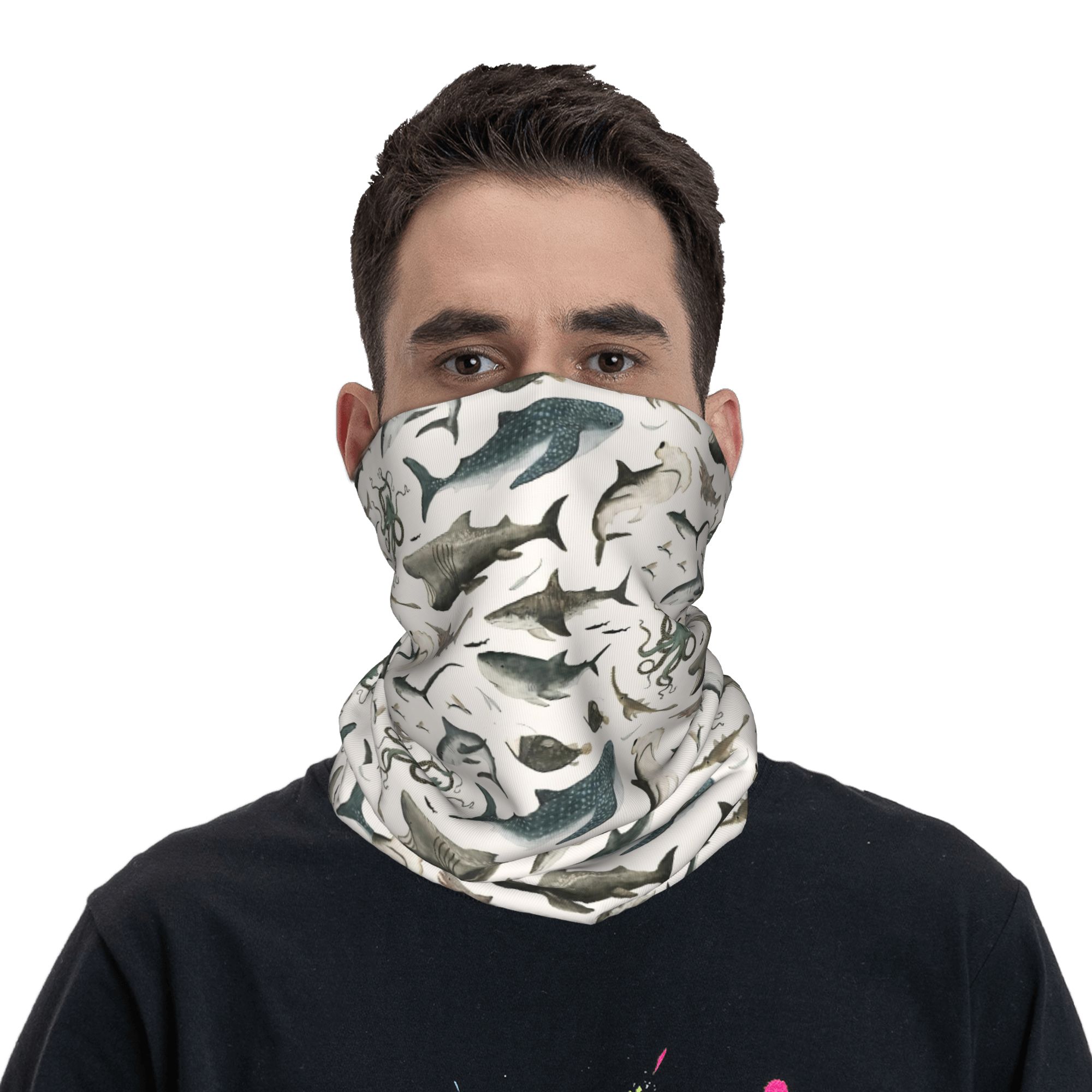 Shark Ocean Animal Sharks Band - Neck Gaiter Face Cover ulasan dan harga