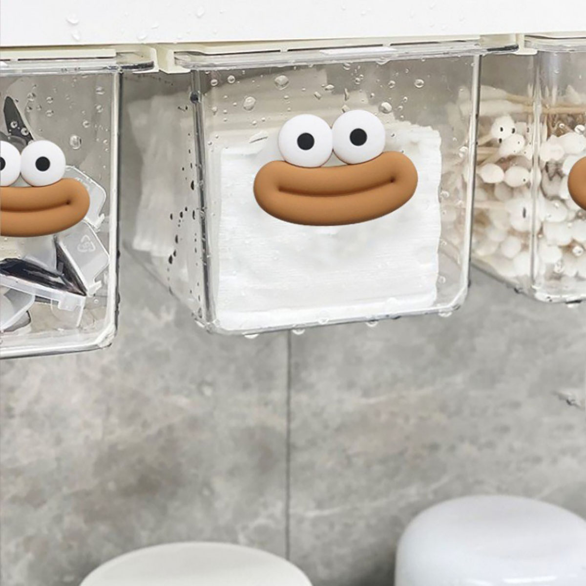 Transparent Bathroom Cotton St - Face Mask Storage Box ulasan dan harga