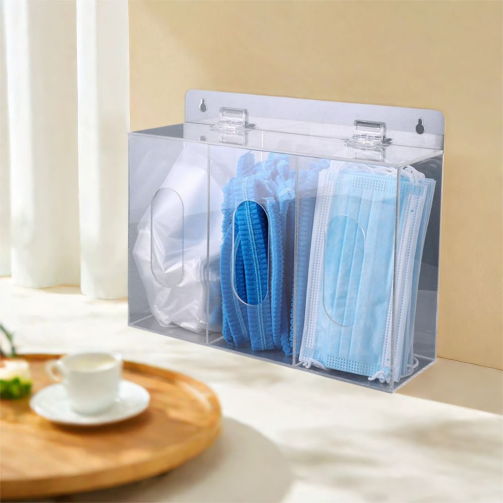 1/2/3 Grids Acrylic Glove Hold - Face Mask Storage Box ulasan dan harga