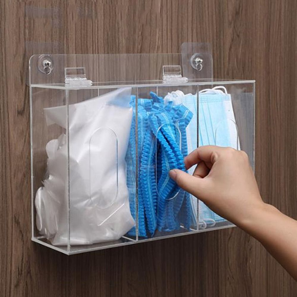 1/2/3 Grids Acrylic Glove Hold - Face Mask Storage Box ulasan dan harga