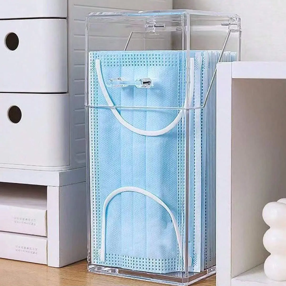 1/2pcs-Transparent Mask Storag - Face Mask Storage Box ulasan dan harga